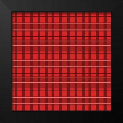 Red Plaid Black Modern Wood Framed Art Print by Wade, Valarie