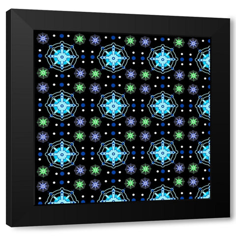 Shapes into Flake Black Modern Wood Framed Art Print by Wade, Valarie