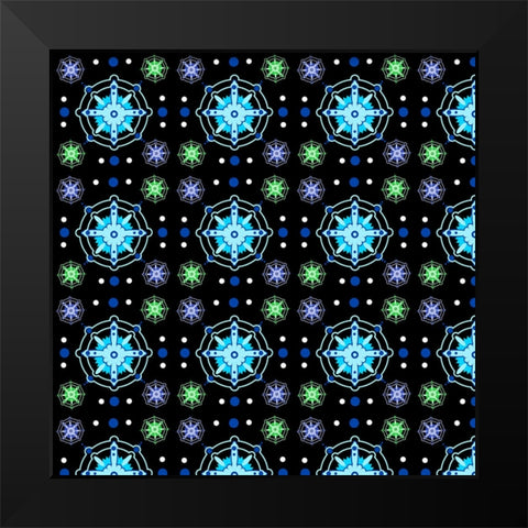 Shapes into Flake Black Modern Wood Framed Art Print by Wade, Valarie