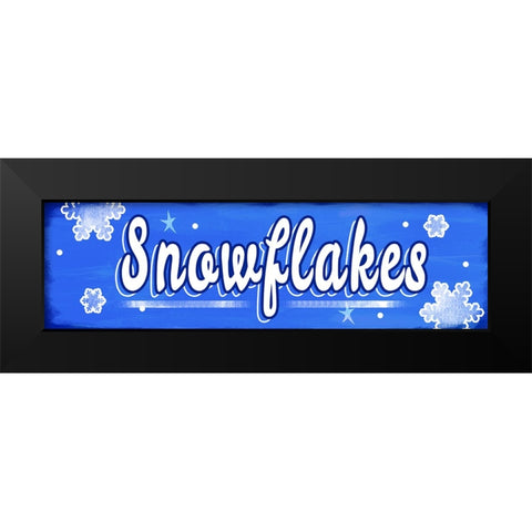 Snowflakes Black Modern Wood Framed Art Print by Wade, Valarie