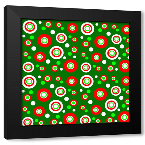 Holiday Circles Black Modern Wood Framed Art Print with Double Matting by Wade, Valarie