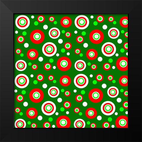Holiday Circles Black Modern Wood Framed Art Print by Wade, Valarie