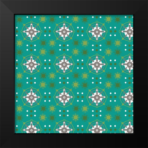 Four Color Flakes Black Modern Wood Framed Art Print by Wade, Valarie