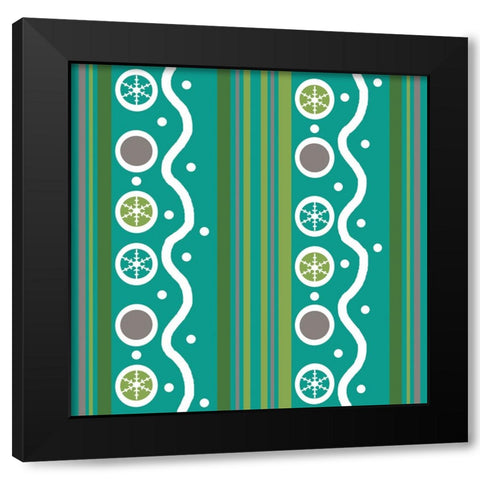 Ice Blue Circles 1 Black Modern Wood Framed Art Print by Wade, Valarie