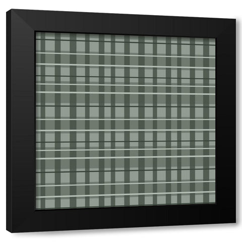 Silver Plaid Black Modern Wood Framed Art Print by Wade, Valarie