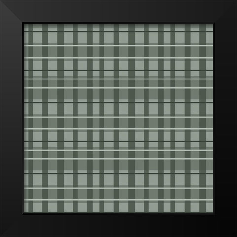 Silver Plaid Black Modern Wood Framed Art Print by Wade, Valarie