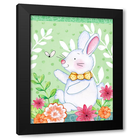 Bunny And Butter Black Modern Wood Framed Art Print with Double Matting by Wade, Valarie