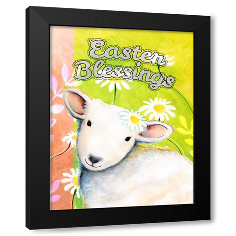 Easter Blessings Black Modern Wood Framed Art Print by Wade, Valarie