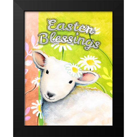 Easter Blessings Black Modern Wood Framed Art Print by Wade, Valarie