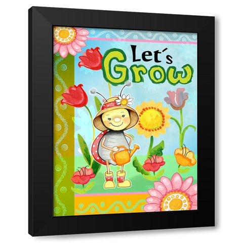 Lets Grow Black Modern Wood Framed Art Print by Wade, Valarie