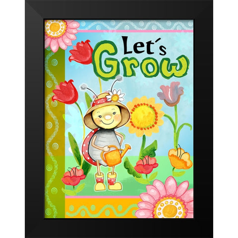 Lets Grow Black Modern Wood Framed Art Print by Wade, Valarie