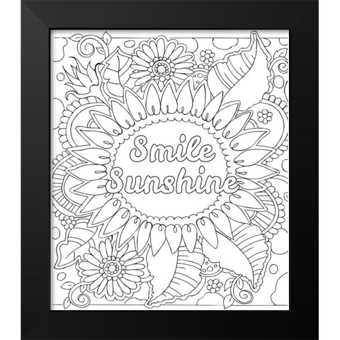 Smile Sunshine Black Modern Wood Framed Art Print by Wade, Valarie