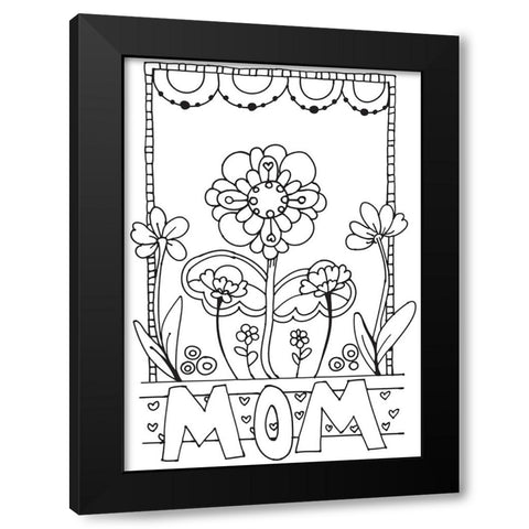 Flowers for Mom Black Modern Wood Framed Art Print with Double Matting by Wade, Valarie