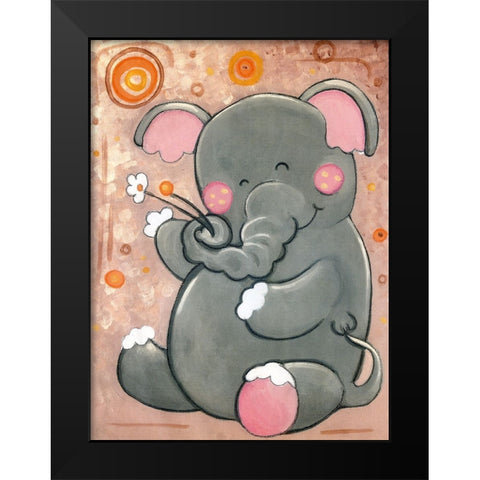 Flowers for Ellie Black Modern Wood Framed Art Print by Wade, Valarie