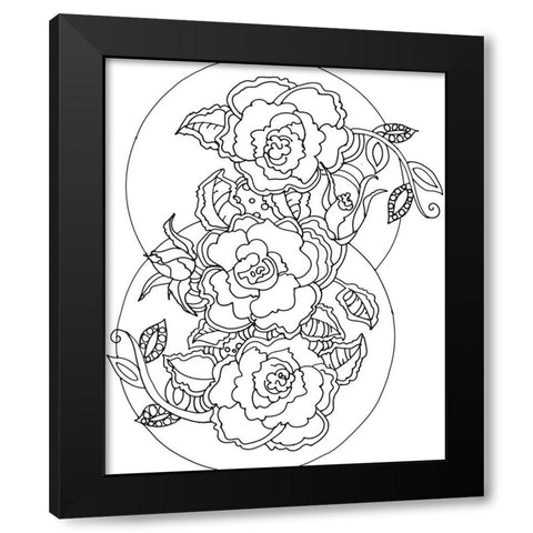 Roses Black Modern Wood Framed Art Print by Wade, Valarie