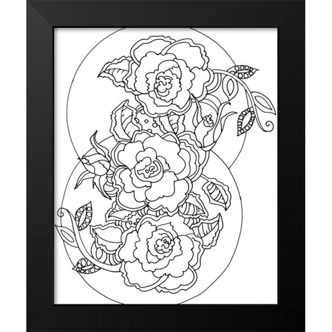 Roses Black Modern Wood Framed Art Print by Wade, Valarie