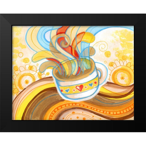 Rainbow Steam Black Modern Wood Framed Art Print by Wade, Valarie