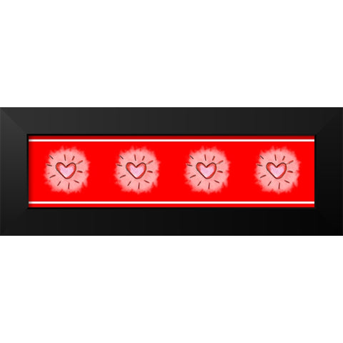 Heart Shine Black Modern Wood Framed Art Print by Wade, Valarie