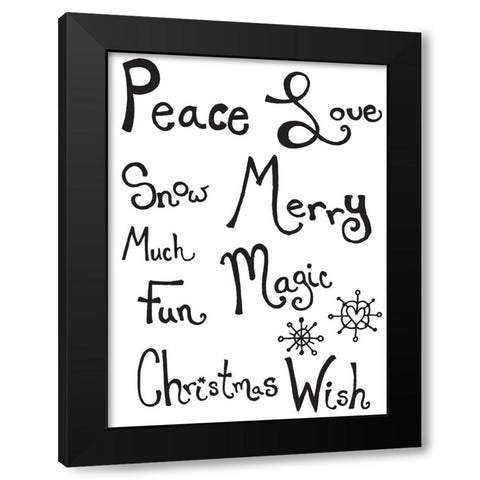 Holiday Phrases Black Modern Wood Framed Art Print with Double Matting by Wade, Valarie
