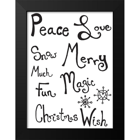 Holiday Phrases Black Modern Wood Framed Art Print by Wade, Valarie