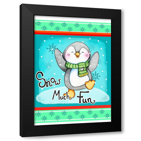 Snow Much Fun Black Modern Wood Framed Art Print with Double Matting by Wade, Valarie