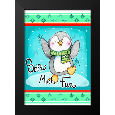 Snow Much Fun Black Modern Wood Framed Art Print by Wade, Valarie