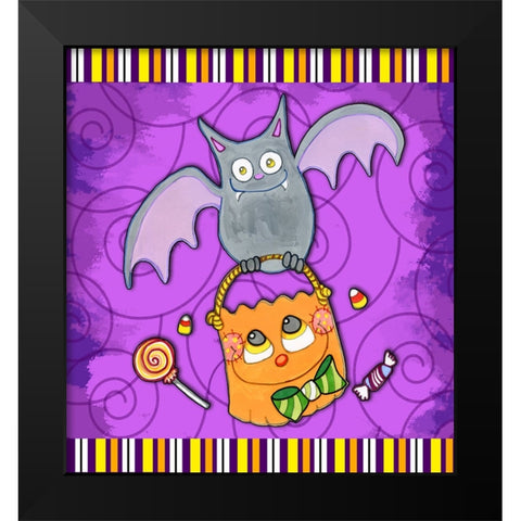 Candy Time Black Modern Wood Framed Art Print by Wade, Valarie