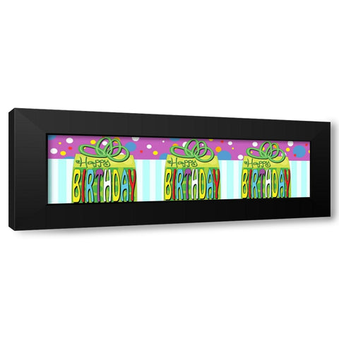 Birthday Gift Table Runner Black Modern Wood Framed Art Print by Wade, Valarie