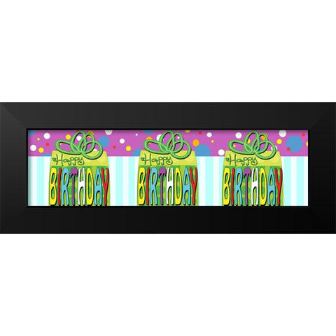 Birthday Gift Table Runner Black Modern Wood Framed Art Print by Wade, Valarie