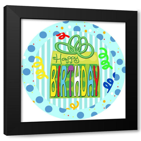Birthday Plate Black Modern Wood Framed Art Print by Wade, Valarie
