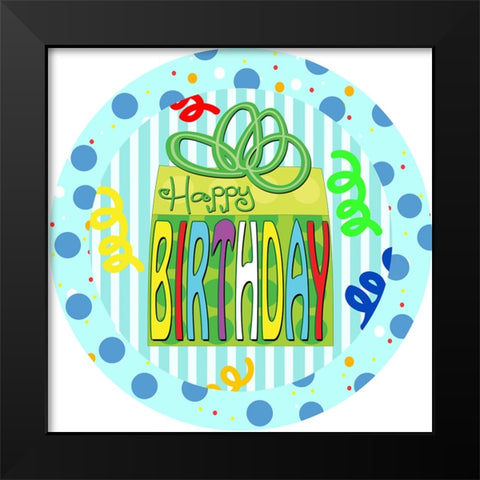 Birthday Plate Black Modern Wood Framed Art Print by Wade, Valarie