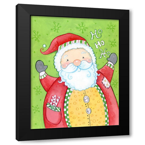 Happy Santa Black Modern Wood Framed Art Print with Double Matting by Wade, Valarie