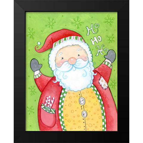 Happy Santa Black Modern Wood Framed Art Print by Wade, Valarie