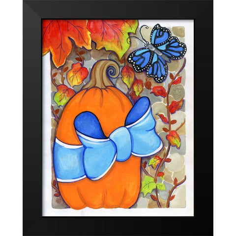 Blue Ribbon Black Modern Wood Framed Art Print by Wade, Valarie