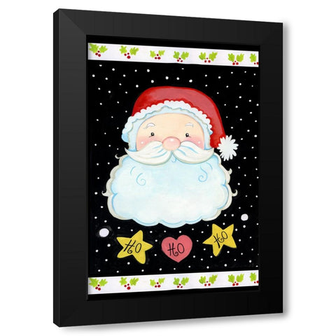 Ho Ho Santa Claus Black Modern Wood Framed Art Print with Double Matting by Wade, Valarie