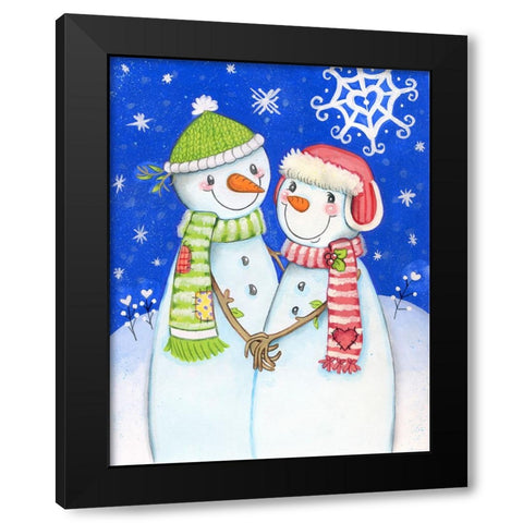 Snow Much Love Black Modern Wood Framed Art Print with Double Matting by Wade, Valarie