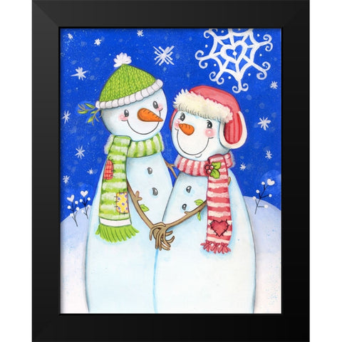Snow Much Love Black Modern Wood Framed Art Print by Wade, Valarie