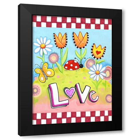Love Bug Black Modern Wood Framed Art Print with Double Matting by Wade, Valarie