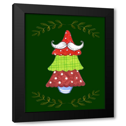 Oh Moustache Tree Black Modern Wood Framed Art Print by Wade, Valarie