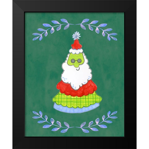 Oh Santa Tree Black Modern Wood Framed Art Print by Wade, Valarie