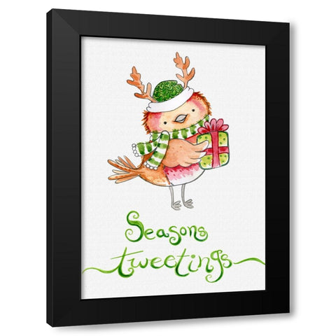 Red Birds Gift Black Modern Wood Framed Art Print by Wade, Valarie