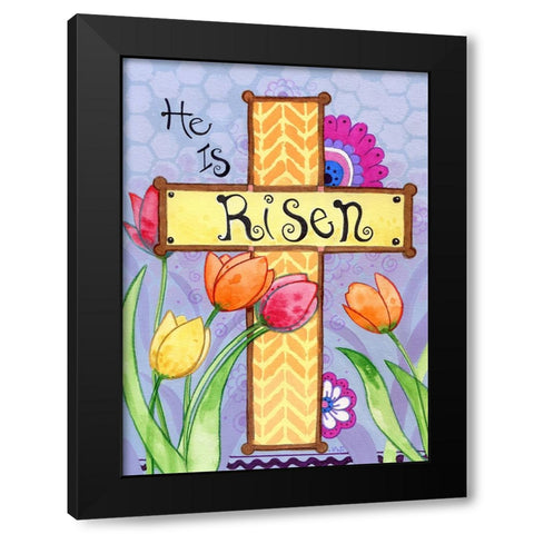 He Is Risen Black Modern Wood Framed Art Print with Double Matting by Wade, Valarie