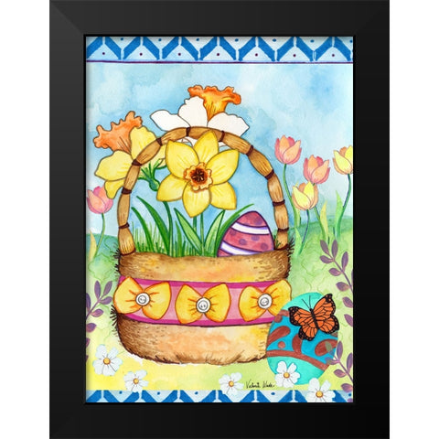 Basket Black Modern Wood Framed Art Print by Wade, Valarie