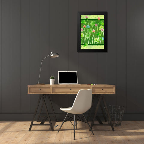 Clover Black Modern Wood Framed Art Print by Wade, Valarie