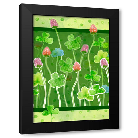 Clover Black Modern Wood Framed Art Print with Double Matting by Wade, Valarie