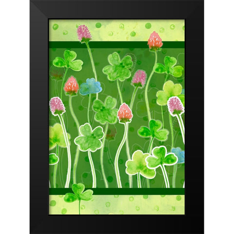 Clover Black Modern Wood Framed Art Print by Wade, Valarie