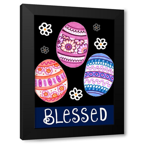 Blessed Easter Black Modern Wood Framed Art Print by Wade, Valarie