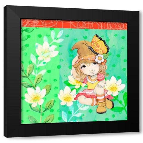 Hello Friend Black Modern Wood Framed Art Print with Double Matting by Wade, Valarie
