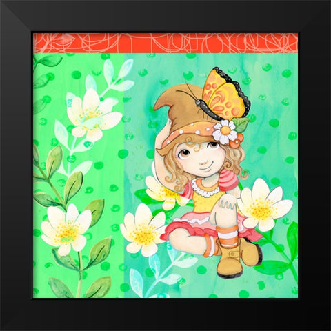 Hello Friend Black Modern Wood Framed Art Print by Wade, Valarie