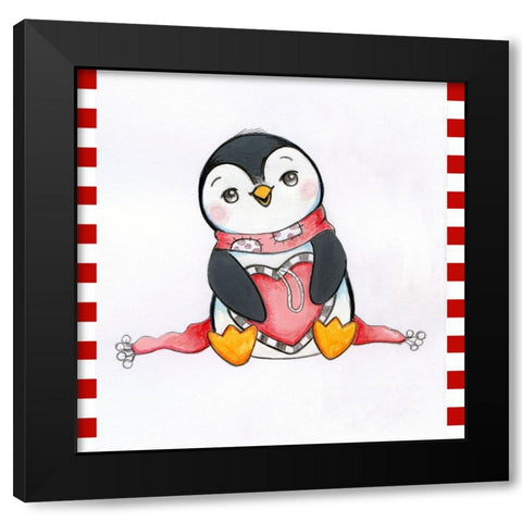 Heart Ornament Black Modern Wood Framed Art Print by Wade, Valarie